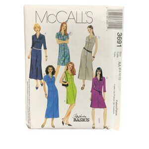 McCall' Pattern 3691 Dresses Size 6-12 Fashion Basics uncut
